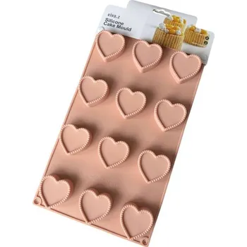 Forma na pečení Dortisimo Silikonová forma na pečení/na mražené dezerty Srdíčka (na 12 ks) 18 cm