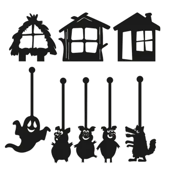 Loutkové divadlo Tři prasátka - sada do stínového divadla