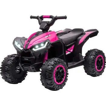 Dětské elektrovozidlo HOMCOM Elektrická dětská čtyřkolka HOMCOM, 3-6 km/h, světelná/hudební, pro 3-5 let, do 25 kg, růžová/černá