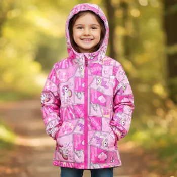 Dívčí oblečení DÍVČÍ TEPLEJŠÍ BUNDA sv.růžová Kugo KB2336