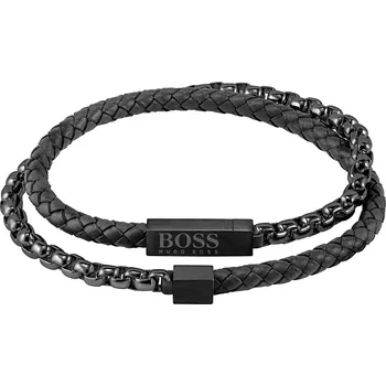 Náramek Hugo Boss Módní černý náramek pro muže Blended 1580150 19 cm + 2 měsíce na vrácení zboží