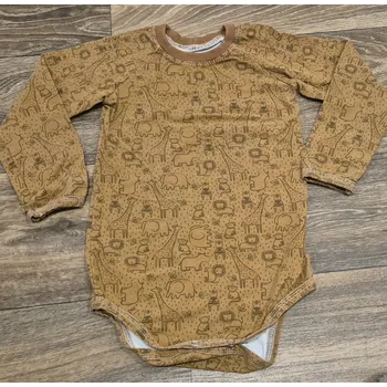 Kojenecký body Yháček BAZAR, bavlněné body Yháček, zvířátka karamelová, vel. 92