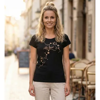 Dámské tričko Dámské triko ALTISPORT CARRYOVER ALW009F61 ČERNOZLATÁ S