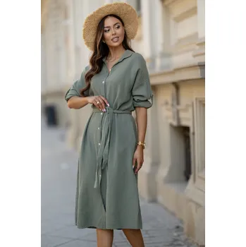 Dámské šaty Mušelínové šaty Francesca khaki Velikost: UNI