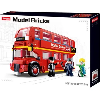 Stavebnice Sluban SLUBAN Model Bricks Autobus Double Decker 382 dílků + 3 figurky (stavebnice)