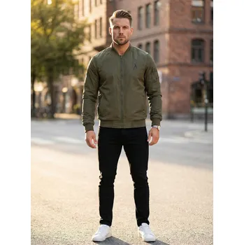 Pánská casual bunda Pánský bomber ALTISPORT BYB/ALM002BY045 KHAKI M
