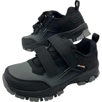 Chlapecké tenisky Superun Chlapecké černé softshellové tenisky na suchý zip 04 Barva: Černá, Velikost: 34