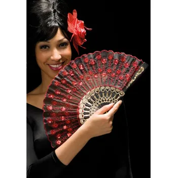 Karnevalový kostým Carnival Toys Vějíř červený látkový