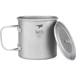 KEITH Titanový hrnek se skládacím uchem a víčkem 650 ml