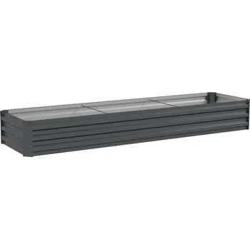 Vyvýšený záhon Outsunny Vyvýšený záhon Outsunny, zahradní záhon, bylinkový záhon, odolný proti povětrnostním vlivům, otevřená základna, 240 x 60 x 30 cm, tmavě šedý