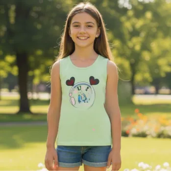 Dívčí oblečení DÍVČÍ TÍLKO zelené Kugo HC0685 (Dívčí letní tílko)