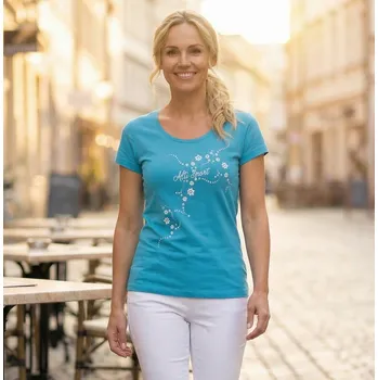 Dámské tričko Dámské triko ALTISPORT CARRYOVER ALW009F61 TYRKYSOVOBÍLÁ S