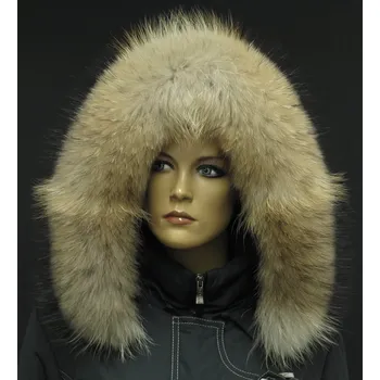 Špongr Kožešina na kapuci z finského mývalovce 3033 NATUR