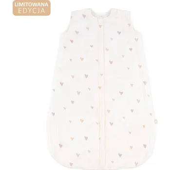 Spacák ALBERO MIO Dětský mušelínový spací pytel 62x34cm - Srdíčka