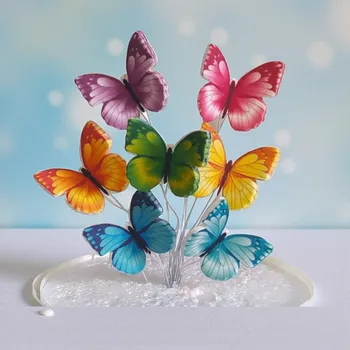 Jedlá dekorace na dort Motýlci sada jedlých zápichů na dort