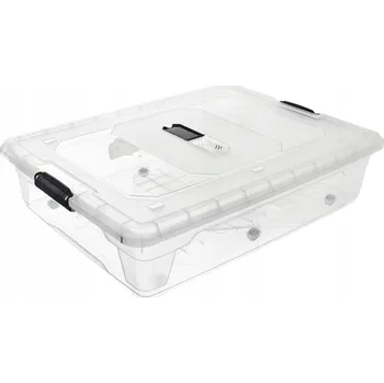 Úložný box Krabička na kolečkách s průhledný víkem