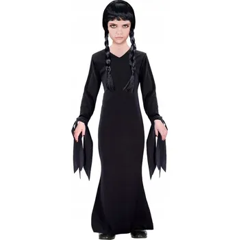 Karnevalový kostým KOSTÝM MALÁ TEMNÁ PANÍ ČARODĚJKA HALLOWEEN 116