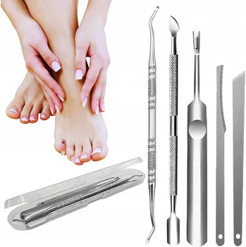 Nůž Sonda Škrabka na paty Odstranění zrohovatělé kůže Sada Pedikúra 5ks