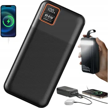 Powerbanka POWERBANK 42000MAH 22.5W RYCHLÉ NABÍJENÍ 4 PORTY LED DISPLEJ SVÍTILNA