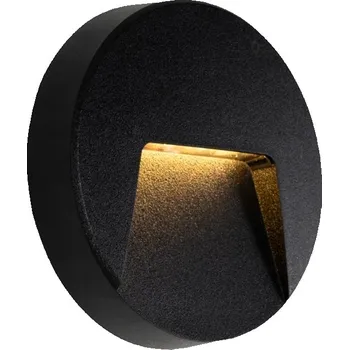 Venkovní osvětlení Venkovní nástěnné svítidlo černé kulaté s LED IP65 - Gem