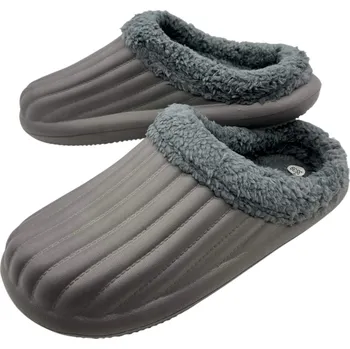 Dámské pantofle Samlux Dámské šedé zateplené gumové nazouváky 06 Barva: Šedá, Velikost: 40/41