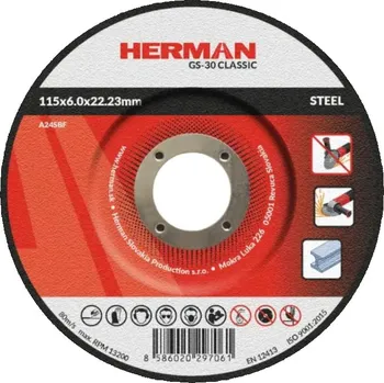 Brusný kotouč HERMAN Brusný kotouč na ocel 115x6,0x22,23 mm GS-30 Classic