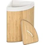 Koš na prádlo HOMCOM 55 l s víkem, rukojetí, třídič prádla s vyjímatelným sáčkem na prádlo do koupelny, bambus, příroda