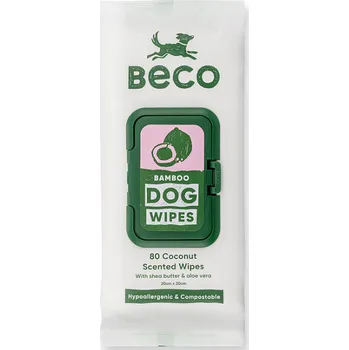 Pro psa Beco Bamboo čistící ubrousky pro psy s kokosovou vůní (80 ks)