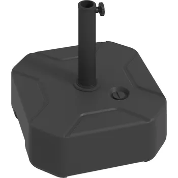 Zahradní altán Stojan na slunečník Outsunny do 25 kg plnitelný stojan na slunečník, čtvercový stojan na slunečník 38/48 mm