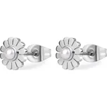 Ocelové náušnice Kytičky s perlami Message SSG34 S Agapo