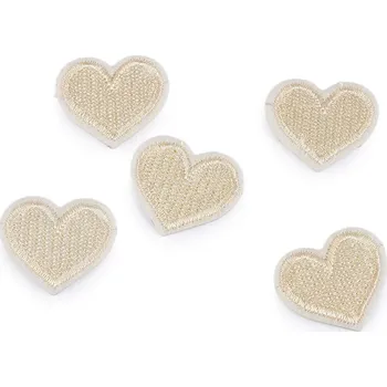 Nášivka Nažehlovačka srdce, barva 4 ecru