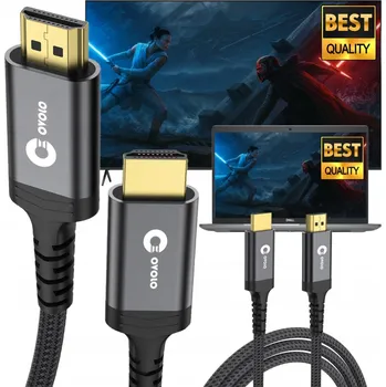 Video kabel Kabel OVOLO HDMI - HDMI 10 m, Pevný, Vysokorychlostní, ARC, Slim, opletený, OFC