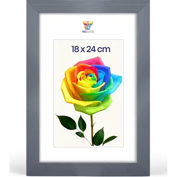 Obraz Rámeček na fotografie 18 x 24 cm šedý, z přírodního dřeva