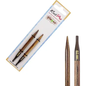 Nástroj na niť a příze Speciální vyměnitelné dřevěné jehlice Ginger 10 cm 6 mm