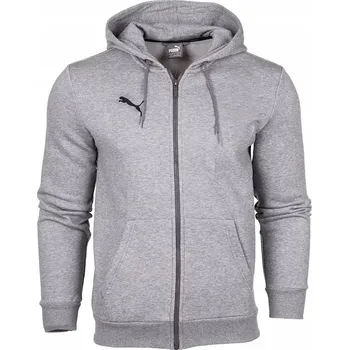Pánská mikina 3196 PÁNSKÁ MIKINA PUMA ROZEPÍNACÍ S KAPUCÍ BAVLNĚNÁ SPORTOVNÍ ŠEDÁ S