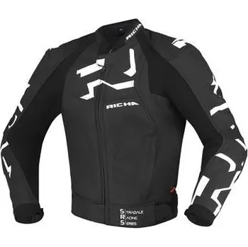 Moto bunda Richa Stradale černo/bílá kožená - 52