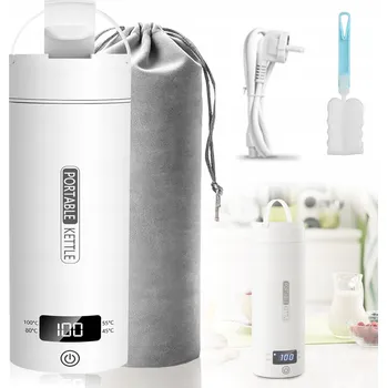 Rychlovarná konvice ELEKTRICKÁ CESTOVNÍ KONVICE 300W 0,45L NEREZOVÁ OCEL BEZDRÁTOVÁ