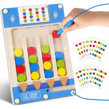Dřevěná hračka TMGOT Magnetická Montessori Skládačka pro Děti 3-7 Let Dřevěná