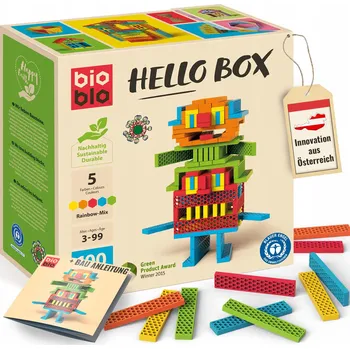 ostatní stavebnice BIOBLO Ekologické dřevěné Stavebnice Duha 100 Kusů pro děti