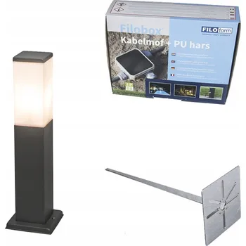 IP kamera Kvadratický osvětlovací sloupek QAZQA E27 45 cm šedý