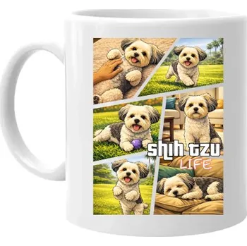 Žertovný předmět shih tzu life - hrnek s potiskem- Tričkový.cz