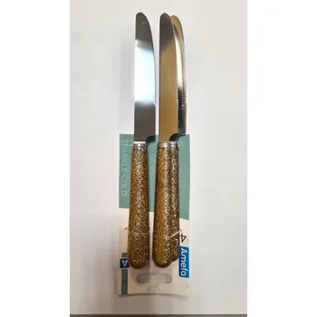 Příbor Sada příborů Amefa - jídelní nůž 4 ks - zlatý