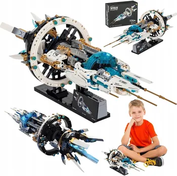 ostatní stavebnice STAVEBNICE KONSTRUKCYJNE VESMÍRNÁ STANICE S MOTOREM A PODSTAVCEM 1144 DÍLŮ LED