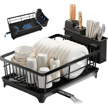 Odkapávač na nádobí ODKAPÁVAČ NA NÁDOBÍ STOJACÍ ODKAPÁVAČ NA NÁDOBÍ ČERNÝ 38.6 X 28.3 X 14 CM