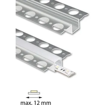 Stavební profil McLED ML-761.028.74.2 Hliníkový profil pro sádrokarton AU 55x15mm včetně mléčného difuzoru 2m