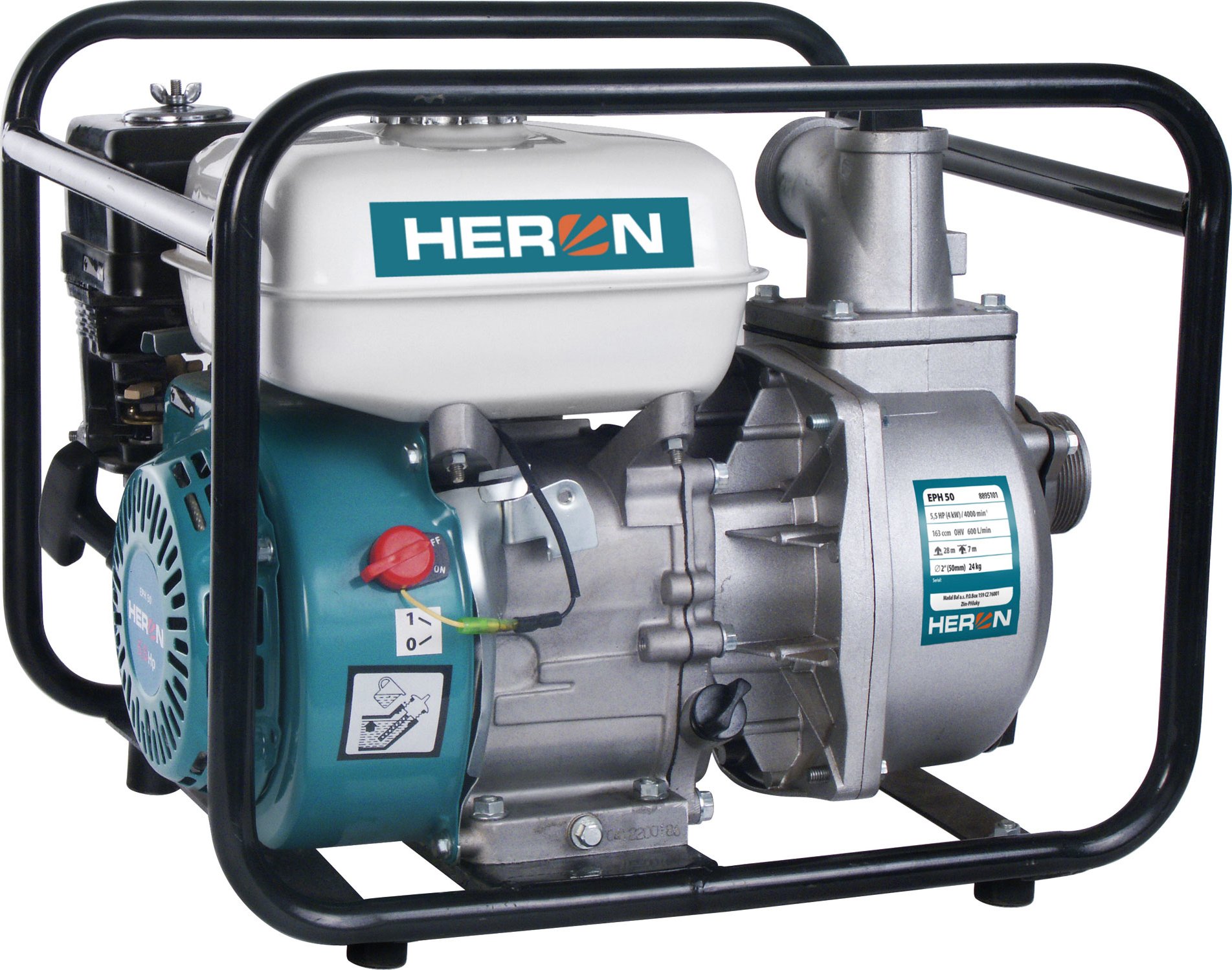 HERON čerpadlo motorové proudové 5,5HP, 600l/min