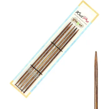 Nástroj na niť a příze Dřevěné ponožkové jehlice Ginger 15 cm 2,75 mm