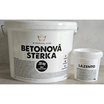 Stěrkoland Betonová stěrka 20 kg + Lazento 1 kg barva na zeď Stěrkoland Betonová stěrka 20 kg + Lazento 1 kg
