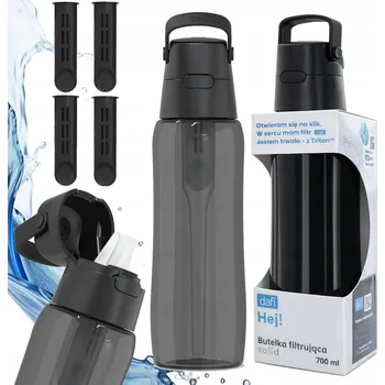 Láhev Láhev na vodu s filtrem 0,7l Dafi SOLID Černá Barvená + 4 uhlíkové filtry