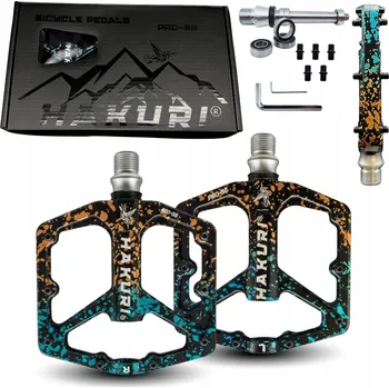 Pedál na kolo MTB PLATFORMOVÉ PEDÁLY HLINÍKOVÉ LEHKÉ 16 PINŮ PROTI SKLUZU 3 LOŽISKA